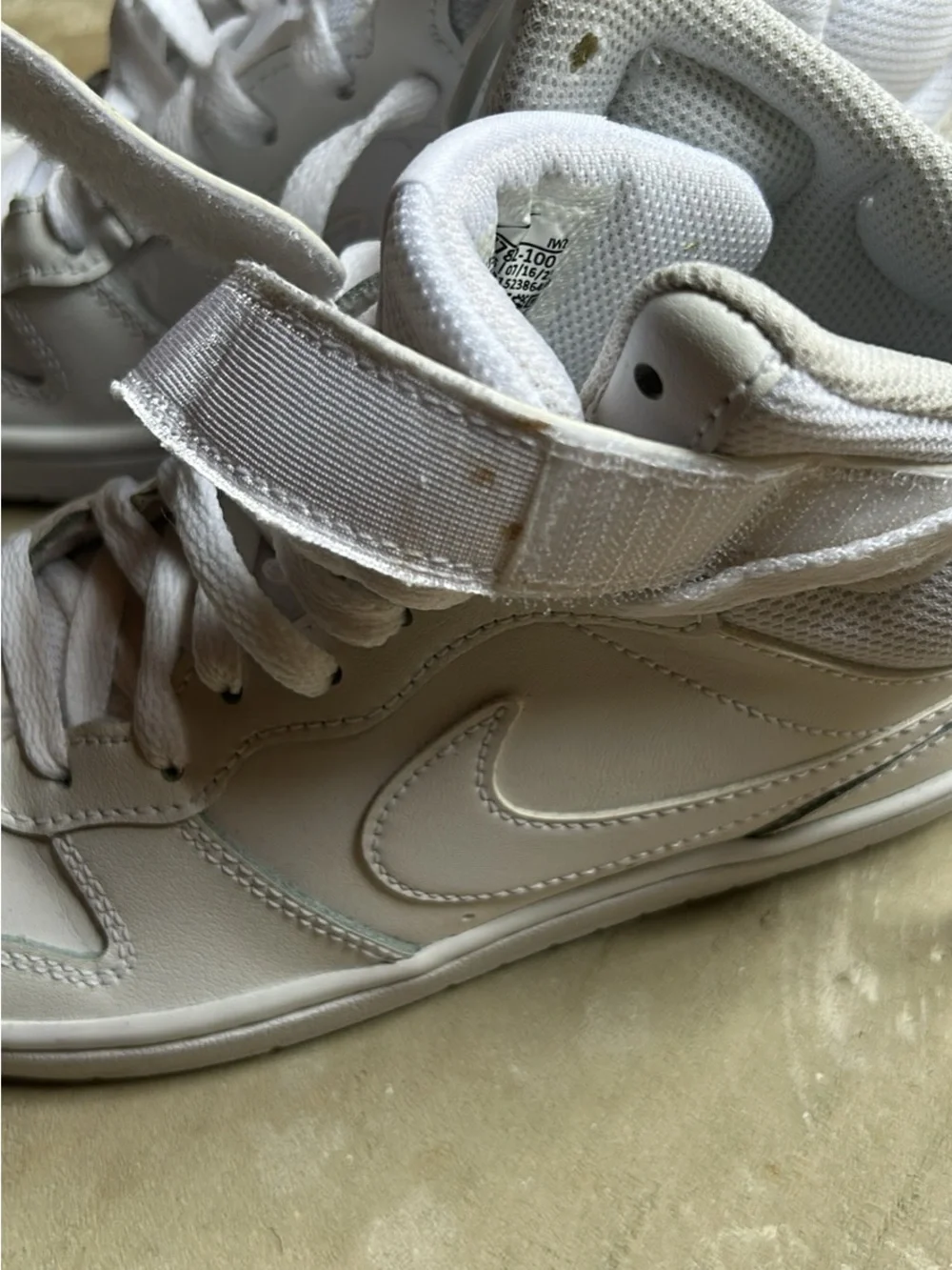 Nike Kids White High-Top Strap Sneakers